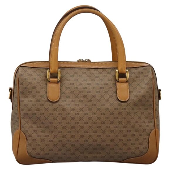 GUCCI Micro GG Supreme Hand Bag PVC 2way Beige Gold 002 123 0033 Auth 118246 - Picture 3 of 16